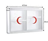 Çelik Ayna Ecza Dolabı 47x30x10cm PVS Camlı 158