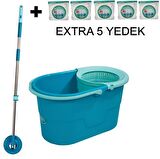 Motek Fix Mop Temizli Seti Paspas Temizlik Kovası+5Ad Yedek Başlık