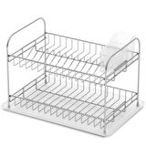 Geseus Home İki Katlı Tabaklık Bulaşıklık Krom Şeffaf KB007