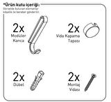 Geseus İki Katlı Kancalı Banyo Rafı Mat Siyah ES067H