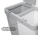 Motek Çamaşır Sepeti Yedek Parça Seti 40LT 80LT Tümüne Uyumlu 2Ad Buton+2Ad Yan Klips