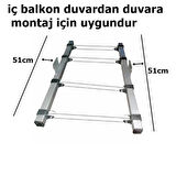 Safa İç Balkon Duvardan Duvara Monte Edilebilir Orta Askılı Çamaşır Askısı-2013-04827