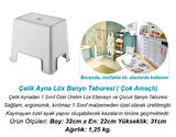Çelik Ayna Lüx Banyo Taburesi Çok Amaçlı Tabure Açık Gri- 480