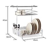 Geseus Home Borulu Askılı Bardaklık Tabaklık Bulaşıklık Krom  KB013k