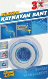 Silikon Kaynayan Çok amaçlı Bant Boru patlak ve Tamir Bandı Şeffaf 25mmx1,5Mt