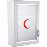Ecza Dolabı Kapaklı PVC İlk Yardım Dolabı 50x35x16 CM 159