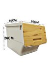 Motek Bambu Tekerlekli Organizer Çok Amaçlı Saklama Kutusu 1X12 Lt