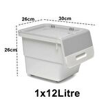 Motek Beyaz Tekerlekli Organizer Çok Amaçlı Saklama Kutusu 1X12 Lt