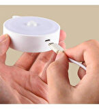 USB Şarjlı PIR Hareket Sensörlü Gece Lambası Magnet Mıknatıslı 4000K-Gün Işığı-2Adet