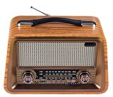 Nostaljik Ahşap Şarzlı 3 Bant Radyo,Tf,Usb Girişli,Fm Radyo,Bluetooth Bağlantılı- R-2066BT