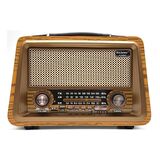 Nostaljik Ahşap Şarzlı 3 Bant Radyo,Tf,Usb Girişli,Fm Radyo,Bluetooth Bağlantılı- R-2066BT