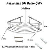 Geseus Banyo Paslanmaz Krom Oval Tekli Köşelik 304 Kalite Çelik GNRL2023-EKON