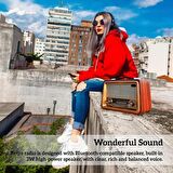 Nostaljik Ahşap Şarzlı 3 Bant Radyo,Tf,Usb Girişli,Fm Radyo,Bluetooth Bağlantılı- R-2066BT-KOYU KAHVE