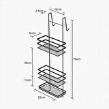 Geseus Üç Katlı Asmalı Banyo Duş Rafı Siıyah LM580