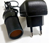 Çakmak Adaptörü Araç Çakmaklık Çevirici  Ev Tipi Çevirici Adaptör 12W/1A/12Volt