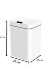 Sensörlü Otomatik Plastik Çöp Kovası 12 Litre + Duvara Asılabilir Beyaz Silikon Klozet Fırçası
