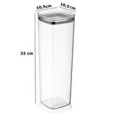 Geseus Uzun Kare Hava Geçirmez Erzak Saklama Kabı 12 Adet 3100 ML