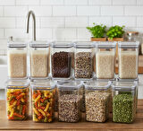 Geseus Dikdörtgen Hava Geçirmez Erzak Saklama Kabı 12 Adet 2100 ML