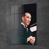Decovetro Cam Tablo Atatürk Takım Elbiseli