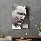 Decovetro Cam Tablo Atatürk Portresi Yazılı
