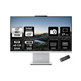 Lenovo IdeaCentre 24IRH9 i7 13620H 48GB DDR5 1TB SSD 27" FHD IPS FDOS Beyaz All in One PC & PER4
