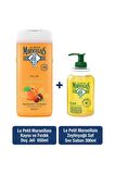 Kayısı ve Fındık Aromalı Nemlendirici Tüm Ciltler İçin Kalıcı Kokulu Duş Jeli 300 ml + Zeytinyağı Sıvı Sabun 300 ml