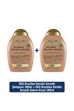 OGX Düzleştirici Brazilian Keratin Sülfatsız Şampuan 385ml+Sülfatsız Bakım Kremi385ml