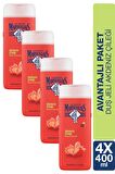 Akdeniz Çileği Aromalı Nemlendirici Tüm Ciltler İçin Kalıcı Kokulu Duş Jeli 4 x 400 ml