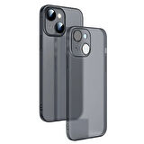 Ally iPhone 14 Plus 6.7inch Frosted Glass Şeffaf Kamera Korumalı Kılıf