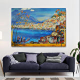 Güney İtalya Yağlıboya Görünüm Dekoratif Kanvas Duvar Tablosu-3578