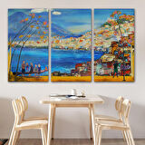 Güney İtalya Yağlıboya Görünüm Dekoratif Kanvas Duvar Tablosu-3578