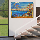 Güney İtalya Yağlıboya Görünüm Dekoratif Kanvas Duvar Tablosu-3578