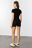  Fitilli Kısa Kollu Kısa Tulum Short Romper KISAKOL-TULUM