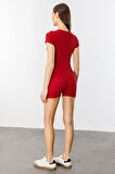  Fitilli Kısa Kollu Kısa Tulum Short Romper KISAKOL-TULUM