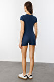  Fitilli Kısa Kollu Kısa Tulum Short Romper KISAKOL-TULUM