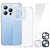 Baseus iPhone 14 Pro Kılıf Ekran Koruyucu 4Adet Kamera Koruyucu Set iPhone 14 Pro Kılıf Full Set Koruma