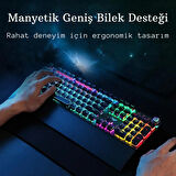 Monozone  Aula F2088 Mekanik Klavye Makro Tuşlu Rgb Oyun Klavyesi Mavi Switch Gökkuşağı Aydınlatmalı 