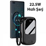 Baseus Super Şarj Göstergeli Type-C Kablolu 22.5W 20000mAh Powerbank Samsung Huawei Xiaomi Powerbank