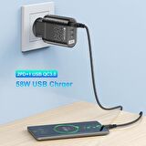 Coofbe Şarj Akım Korumalı 3 Başlıklı 58W USB Type-c Şarj Başlığı İphone 15 15 Pro Max Şarj Aleti