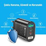 Coofbe Şarj Akım Korumalı 3 Başlıklı 58W USB Type-c Şarj Başlığı İphone 15 15 Pro Max Şarj Aleti