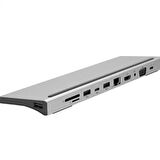Coofbe 87W Masaüstü 11in1 Hub TYPE-C Çoğaltıcı Dönüştürücü Hub 5Gbps 4K HD VGA SD Dönüştürücü Hub