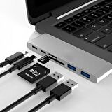 Coofbe Typc-e USB 3.0 Type-C Şarj Usb Kart Reader Çoğaltıcı Hub 6in1 sd kart okuyucu Usb Çoğaltıcı