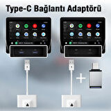 Ally USB+Type-C Adaptör Android Kablosuz Carplay Adaptör Çevirici