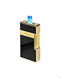 S.T. Dupont Biggy Golden Shiny Siyah Lake Çakmak 25002