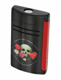 S.T.Dupont Maxijet Memento Mori Siyah ve Kırmızı Çakmak 20394