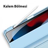 Coofbe Manyetik Kapaklı Kalem Yerli Standlı iPad 10.2 2022 Kılıf Şeffaf Arka Kapaklı iPad 10.2 Tablet Kılıf