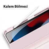 Coofbe Manyetik Kapaklı Kalem Yerli Standlı iPad 10.2 2022 Kılıf Şeffaf Arka Kapaklı iPad 10.2 Tablet Kılıf