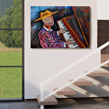 Piyano Çalan Sürreal Adam Duvar Tablosu-3599