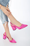 Tonia Fuşya Saten Topuklu Kadın Ayakkabı