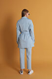 Beli Lastikli Düz Kadın Bebe Mavi Pantolon